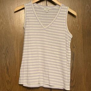 {J. Crew} Lilac and White Striped Tank Top